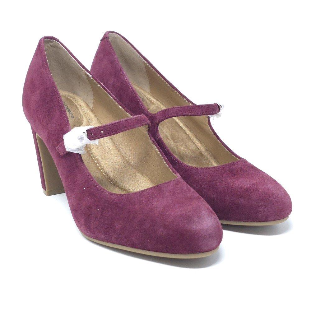 Giani Bernini Valerieel Wine Suede Mary Jane Pumps Size 8.5M - Picture 2 of 11